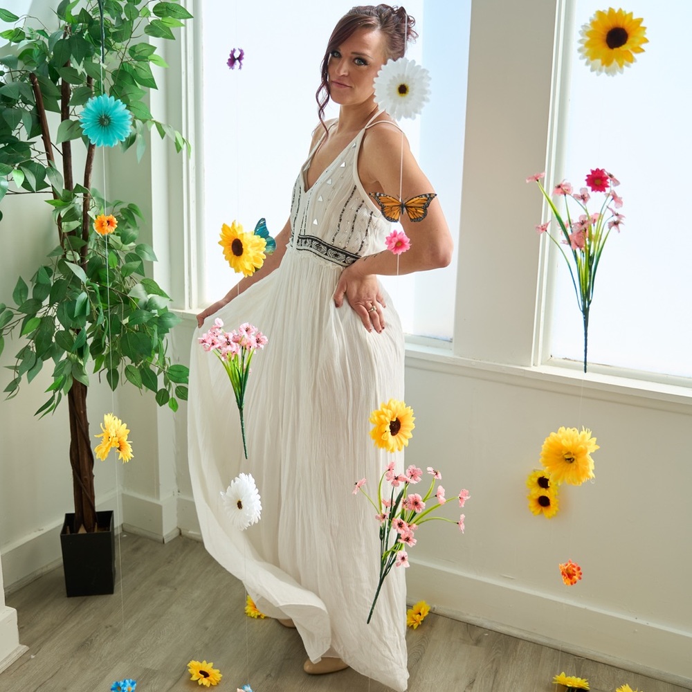 NWT White Bohemian Maxi Dress
